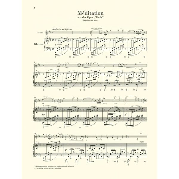 Henle Verlag Massenet Méditation