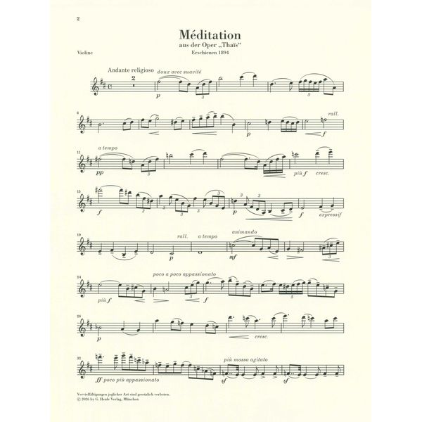 Henle Verlag Massenet Méditation
