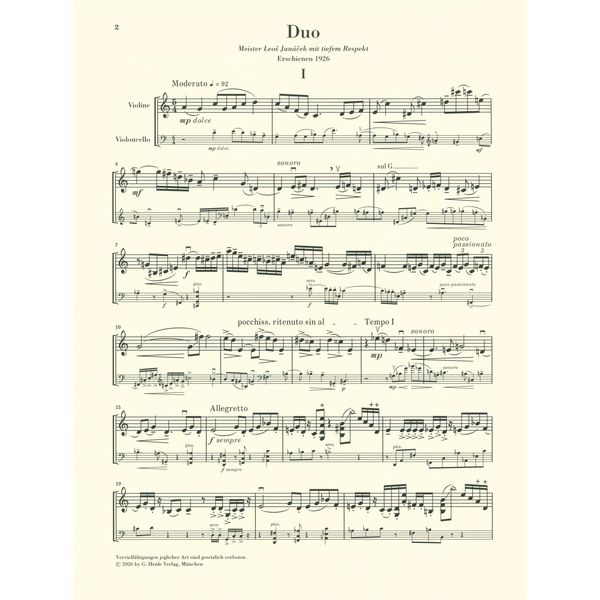 Henle Verlag Schulhoff Duo Violine/Cello