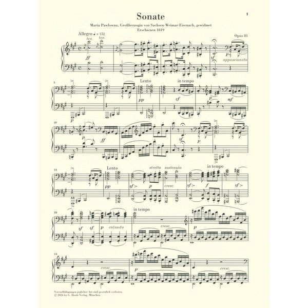 Henle Verlag Hummel Klaviersonate fis-moll