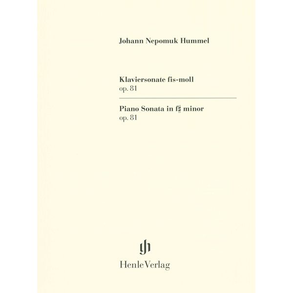 Henle Verlag Hummel Klaviersonate fis-moll
