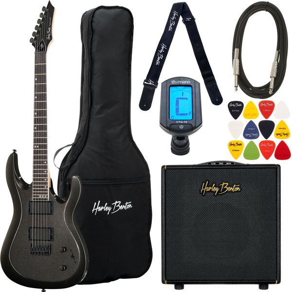 Harley Benton R-446 Graphite DNAFX AmP15 Set