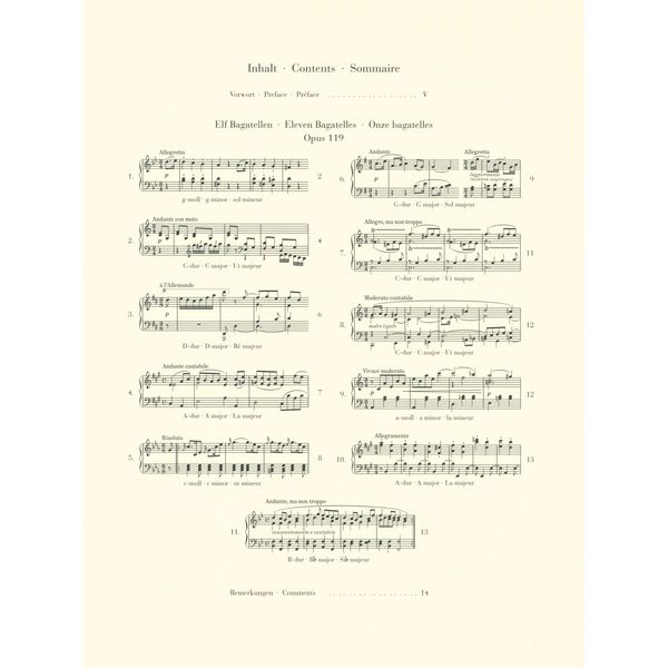Henle Verlag Beethoven Elf Bagatellen