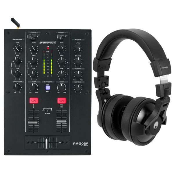 Omnitronic PM-202F Headphone Bundle
