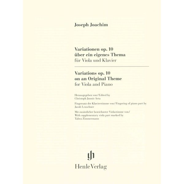 Henle Verlag Joachim Variationen op. 10