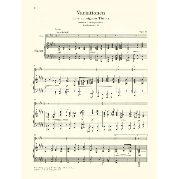 Henle Verlag Joachim Variationen op. 10