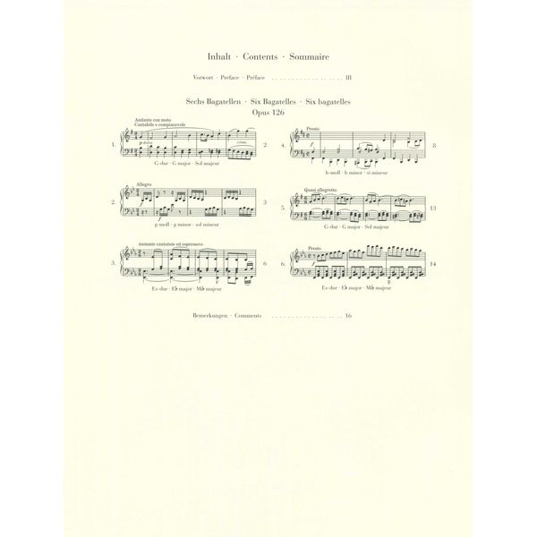 Henle Verlag Beethoven Sechs Bagatellen