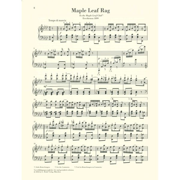 Henle Verlag Joplin Maple Leaf Rag