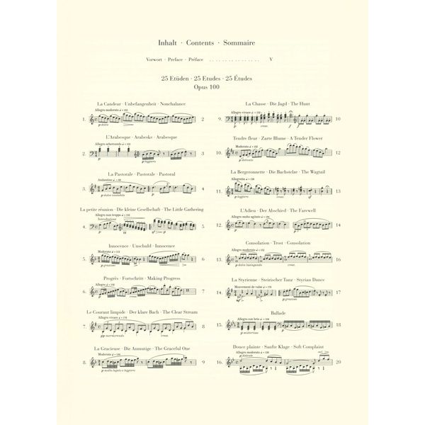 Henle Verlag Burgmüller 25 Etüden