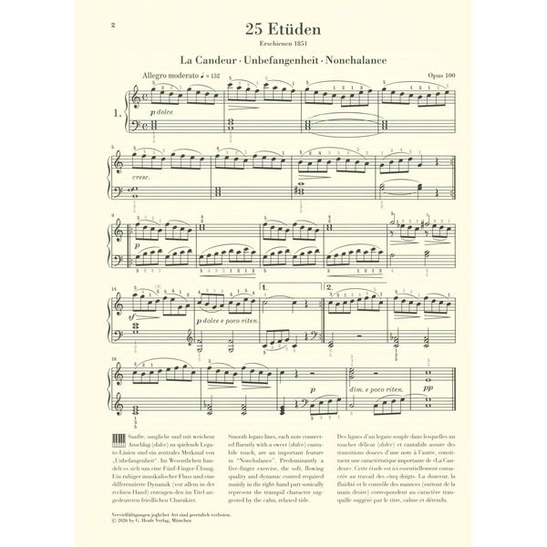 Henle Verlag Burgmüller 25 Etüden