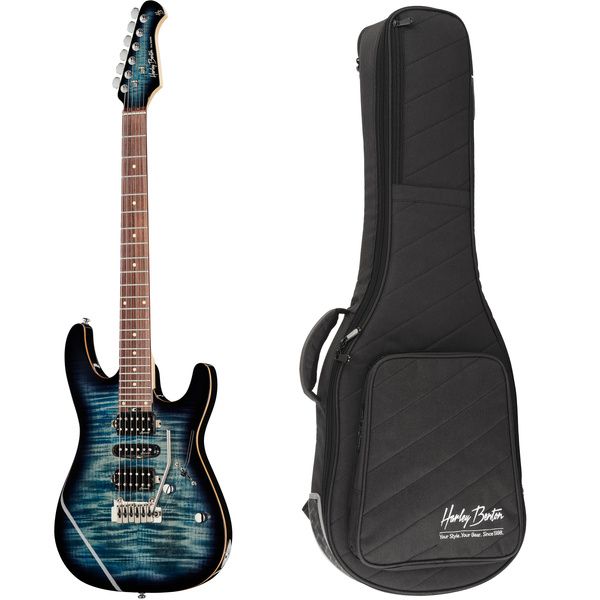 Harley Benton Fusion-III HSH EB FBLB w/Safe