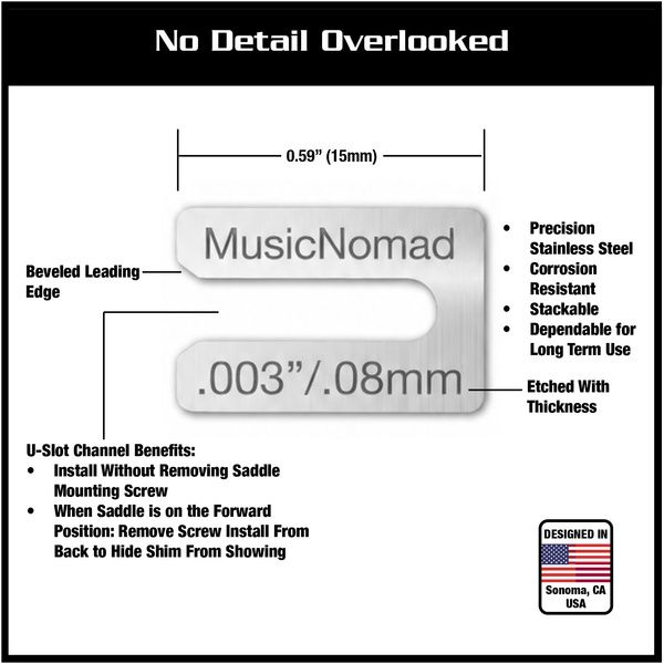 MusicNomad Saddle & Nut Shim f. Tremolos