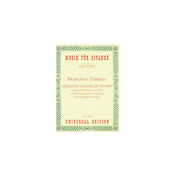 Universal Edition Tarrega Sämtliche Studien