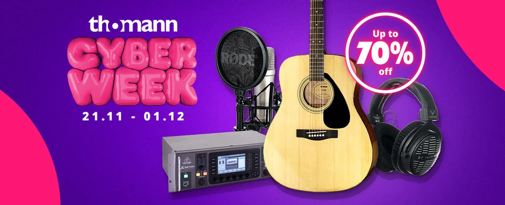 Shop exclusive Cyber Week early deals on guitars, keyboards, accessories, and more. From 15.11 until Cyber Week starts on 22.11, enjoy unbeatable prices on top picks before the main event.