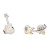 Rockys Stud Earrings Guitar Silver