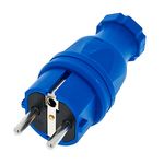 PCE Rubber Safety Plug EU Blue