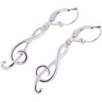 Rockys Eardrops Treble Clef Silver