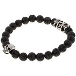 Rockys Bracelet Lava Stone Skull