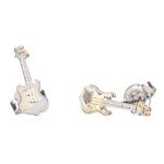 Rockys Stud Earrings Guitar Silver