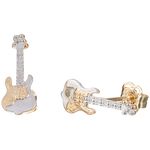 Rockys Stud Earrings Guitar Gold