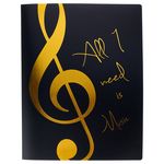 A-Gift-Republic Portfolio Violin Clef Bl/Gold