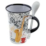 Music Sales Cappuccino Mug Saxophone Wh