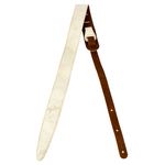 Fender Distressed Leather Strap WHT
