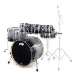 DW PDP CM7 Rock Silver to Black