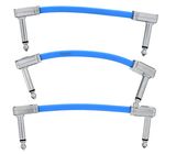 Ernie Ball Flex Patch Cable 3" blue set
