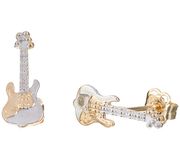 Rockys Stud Earrings Guitar Gold
