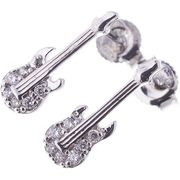 Rockys Stud Earrings E-Guitar Silver Rockys Stud Earrings E-Guitar Silver