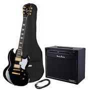 Harley Benton DC-Custom Black Bundle Harley Benton DC-Custom Black Bundle