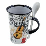 Music Sales Cappuccino Mug Violin White Music Sales Cappuccino Mug Violin White