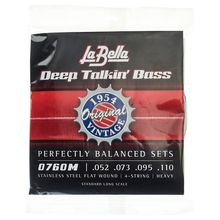 La Bella 760FHB2 Deep Talkin' Bass Beatle Flatwound Bass Guitar Strings -  .039-.096 Light