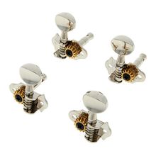 2L2R Silver Enclosed Locking Tuners Red Round Machine Heads for Ukulele 4 String Guitars Ukulele String Tuning Pegs 