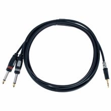 3.0m Y audio cable, with 3.5 mm stereo mini Jack to double male RCA,  Sommercable