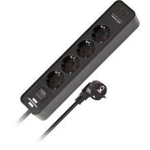 Brennenstuhl Ecolor 4-Way 1,5m USB sw