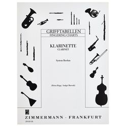 Zimmermann Verlag  Grifftabelle Klarinette Boehm
