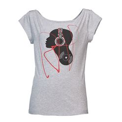 Cotton Music DJ Electronic Lady T-Shirt L