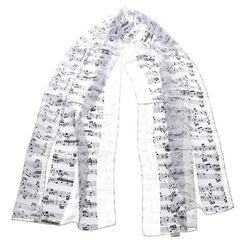 Musikboutique Hahn Scarf with Sheet Music White