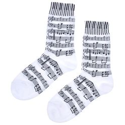 Music Sales Pair of Socks Woman Keyboard