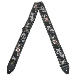 E-Guitar Strap White Blossom