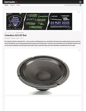 G12-65 8 Ohm