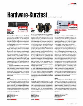 Miktek MK300, AKG K92, Rupert Neve Designs RNHP
