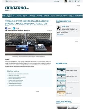 Vergleichstest Monitor Controller: Mackie Big Knob Passive, Radial Engineering MC3, Presonus Monitor Station V2, Drawmer MC2.1, SPL 2Control