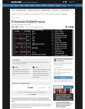 TC Electronic TC 2290-DT Plug-in Delay com Interface de Desktop na  Gear4Music.com