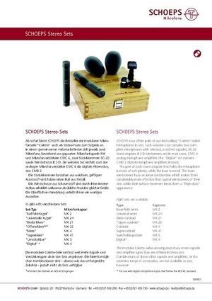 Schoeps Stereo-Set MK 2 – Thomann United States