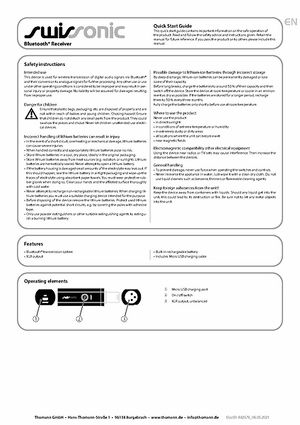 Swissonic Bluetooth Receiver – Thomann UK