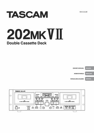 Tascam 202MKVII  Double platine cassette avec sortie USB