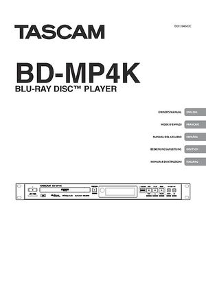 BD-MP4K, PROFESSIONAL-GRADE 4K UHD BLU-RAY PLAYER WITH SD & USB PLAYBACK